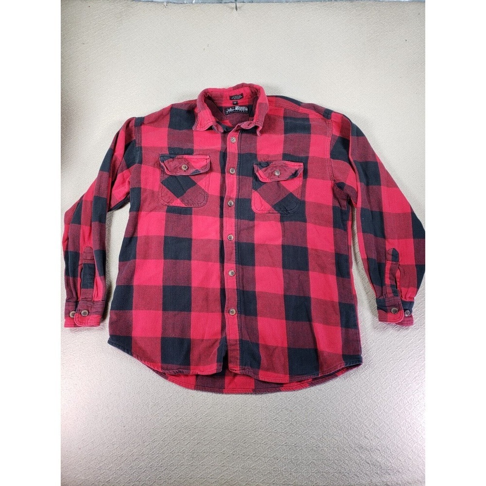 Canyon Guide Shirt Mens Large Red Plaid Lumberjack Flannel Grunge Workwear